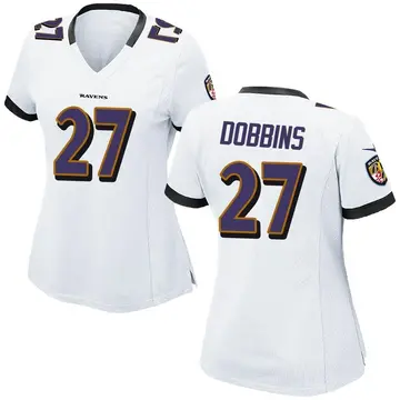 Baltimore Ravens Nike Game Road Jersey - White - J.K. Dobbins