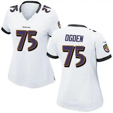 Limited Men's Jonathan Ogden White Road Jersey - #75 Football Baltimore  Ravens 100th Season Vapor Untouchable Size 40/M