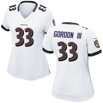 Melvin Gordon III Women's Nike Purple Baltimore Ravens Custom Game Jersey Size: Small